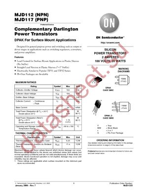 MJD117-1G datasheet  